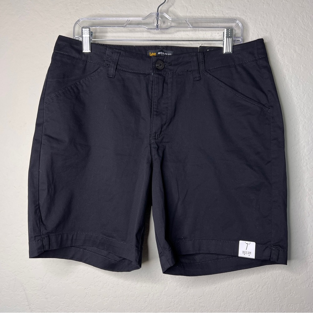 NEW Lee Regular Fit Cotton Spandex Medium Black Walk Shorts